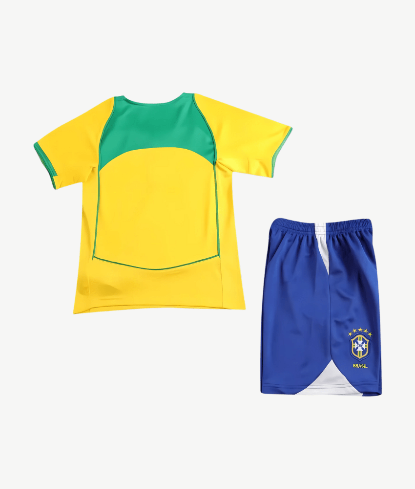 (KIDS) BRAZIL 2004 HOME KIT-Shirt - False9Fits