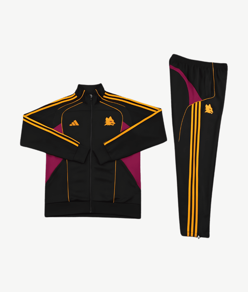 ROMA 2025/26 BLACK FULL ZIP TRACKSUIT - Tracksuit & Jackets - False9Fits