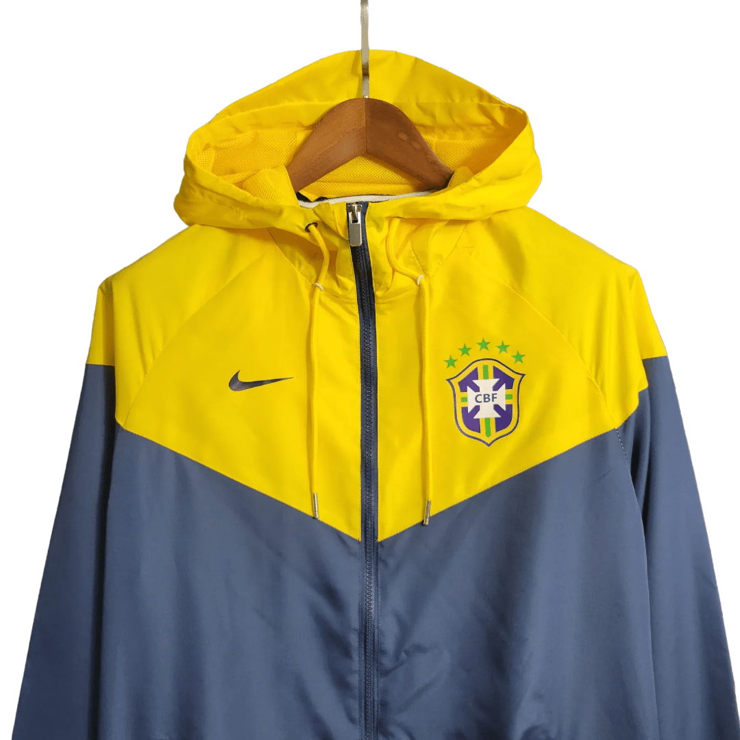 BRAZIL 2021/22 BLUE/YELLOW WINDBREAKER JACKET - Jacket - False9Fits