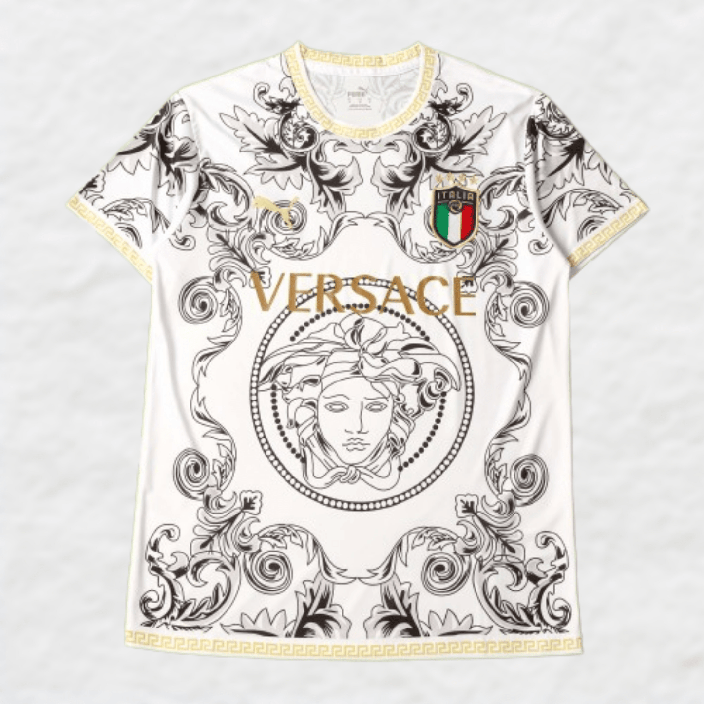 ITALY X VERSACE 2022 CONCEPT (WHITE) HOME SHIRT - Shirt - False9Fits