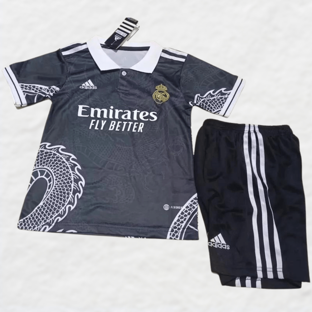 (KIDS) REAL MADRID 2023/24 'DRAGON' SPECIAL EDITION (BLACK) KIT - Kids - False9Fits
